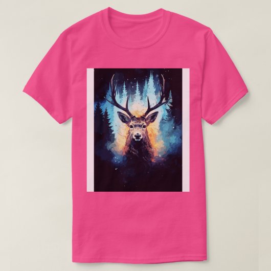 鹿自然コスモス銀河系 Tシャツ (デザイン正面)