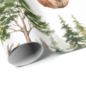 鹿自然ワイルドライフホリデークリスマス ラッピングペーパー (ロールコーナー)