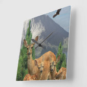 鹿芸術  スクエア壁時計 (傾斜)