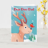 鹿親愛パパクリスマスベビー鹿in the Snow カード (黄色い花)