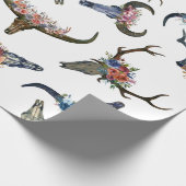 鹿角花柄 ラッピングペーパー (角)