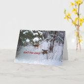 鹿誕生日おもしろい- カード (黄色い花)