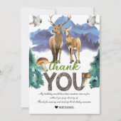 鹿誕生日ウッドランドサンキューカード サンキューカード (正面)