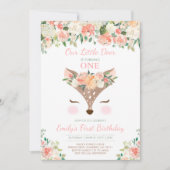 鹿誕生日招待状フローラウッドランドディアー 招待状 (正面)