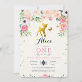 鹿誕生日招待状 招待状 (正面)