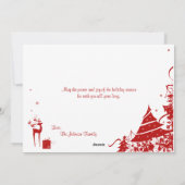 鹿赤と白カード付きメリークリスマスツリー シーズンカード (裏面)