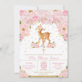 鹿赤面フローラバプテスマ《キリスト教》洗礼式や命名式ガール 招待状 (正面)