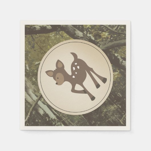 鹿迷彩柄ベビーシャワーナプキン スタンダードカクテルナプキン (正面)