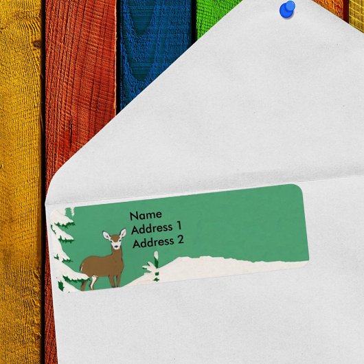 鹿雪の冬のシーン ラベル