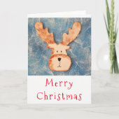鹿頭ブルーウィンターアイスメリークリスマス シーズンカード (正面)