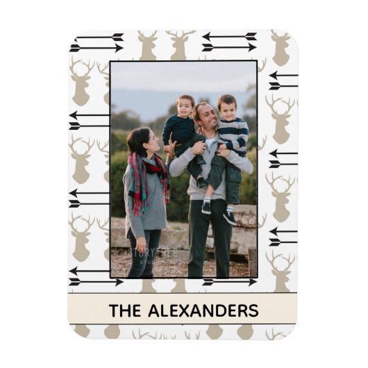 鹿頭家族の写真 マグネット (縦)