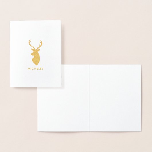 鹿頭 箔カード (ディスプレー)