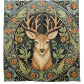 鹿顔インフローラヴィンテージデザイン シャワーカーテン (正面)