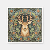 鹿顔インフローラヴィンテージデザイン スタンダードカクテルナプキン (正面)