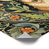 鹿顔インフローラヴィンテージデザイン ポスター (角)