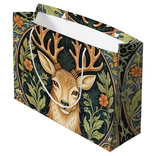 鹿顔インフローラヴィンテージデザイン ラージペーパーバッグ (裏面アングル)