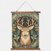 鹿顔インフローラヴィンテージデザイン 吊り下げ型タペストリー (正面)