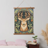 鹿顔インフローラヴィンテージデザイン 吊り下げ型タペストリー (寝室)