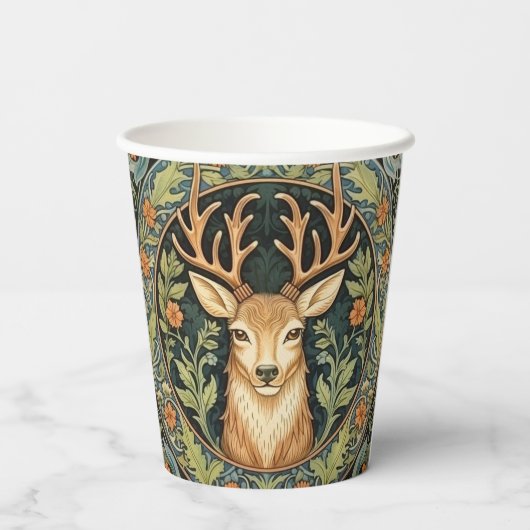 鹿顔インフローラヴィンテージデザイン 紙コップ (裏面)