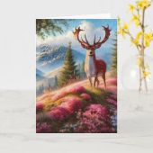 鹿1 カード (黄色い花)