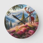 鹿1 ラウンド壁時計 (正面)