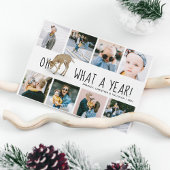 「鹿、なんて一年だ！」 写真コラージュのクリスマス シーズンカード