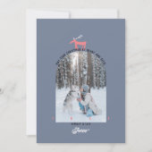 鹿&アーチフォトクリスマスカード 招待状 (正面)