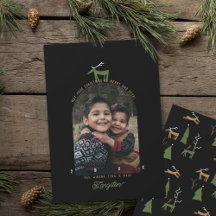 鹿&アーチフォトクリスマスカード