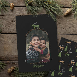 鹿&アーチフォトクリスマスカード 招待状