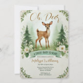 鹿!ウッドランドベビーシャワーパーティー 招待状 (正面)