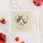 鹿+オレンジフローラ結婚のナプキン スタンダードカクテルナプキン (インサイチュ)