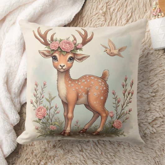 鹿 クッション (ブランケット)