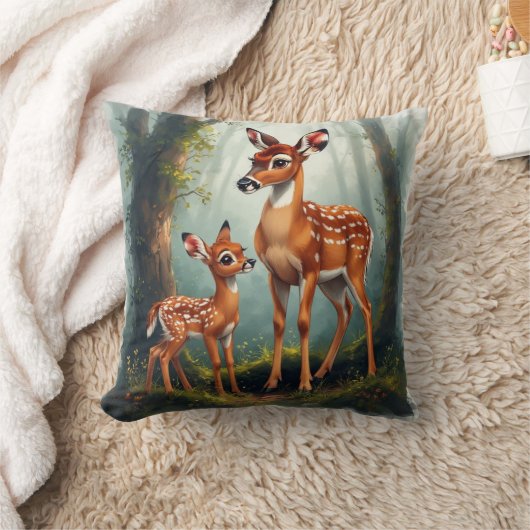 鹿 クッション (ブランケット)