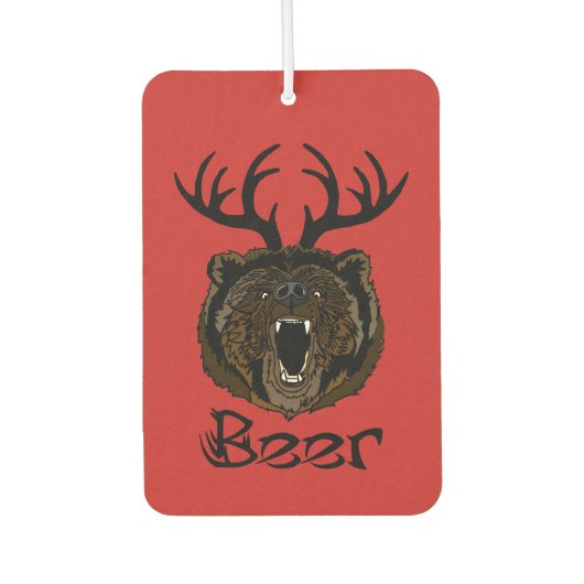 鹿+クマ=ビール カーエアーフレッシュナー (正面)