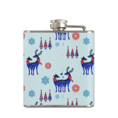鹿、クリスマスツリー、モノグラム付き雪片 フラスク (裏面)