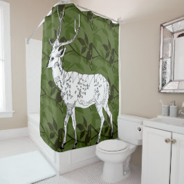 鹿 シャワーカーテン