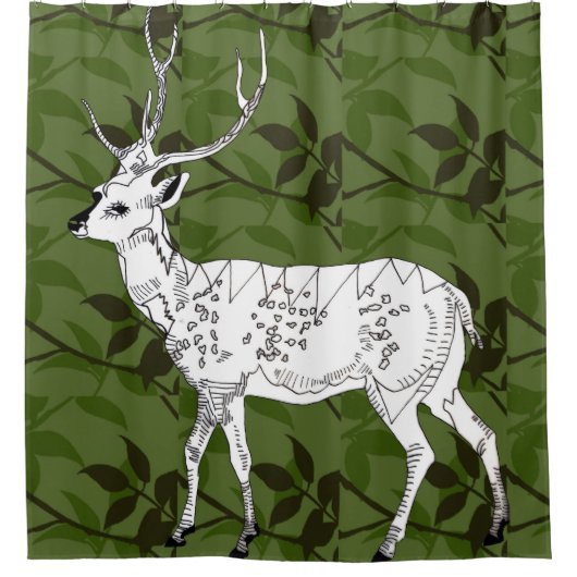 鹿 シャワーカーテン (正面)
