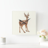 鹿 スクエア壁時計 (ホーム)