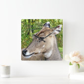 鹿 スクエア壁時計 (ホーム)