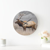 鹿 スタッグ 動物 ワイルドライフ 自然 バック ラージ壁時計 (ホーム)