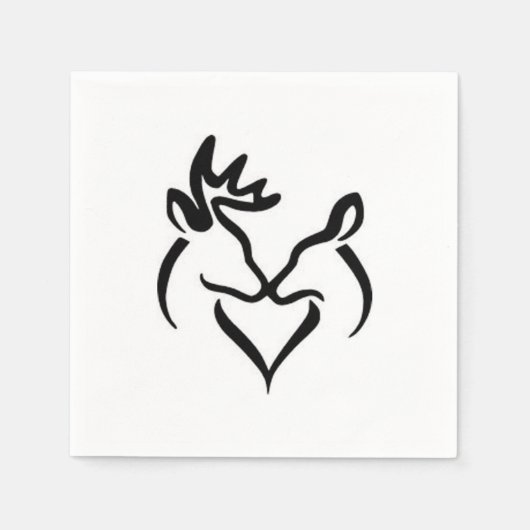 鹿 スタンダードカクテルナプキン (正面)