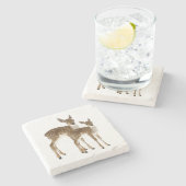 鹿 ストーンコースター (横)