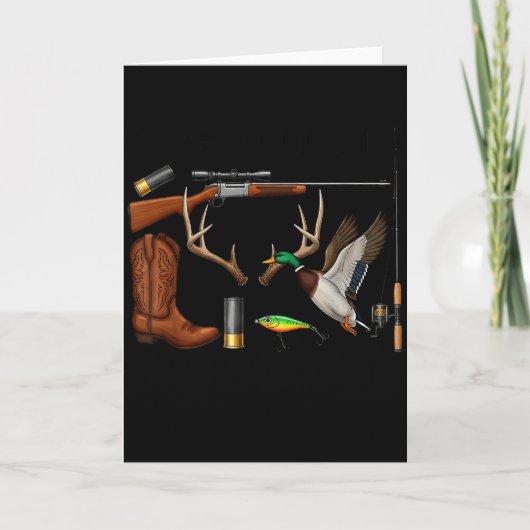 鹿 ダック 魚 狩猟 こんにちは 狩猟 シーズン キリスト カード (正面)