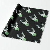 鹿、トナカイ、アンラー、牡鹿のクリスマス包装 ラッピングペーパー (アンロールド)