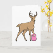 鹿 フィットネス ダンベル カード (黄色い花)