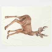 鹿 フリースブランケット (正面(横))