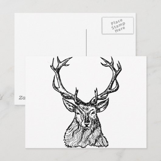 鹿 ポストカード (正面/裏面)