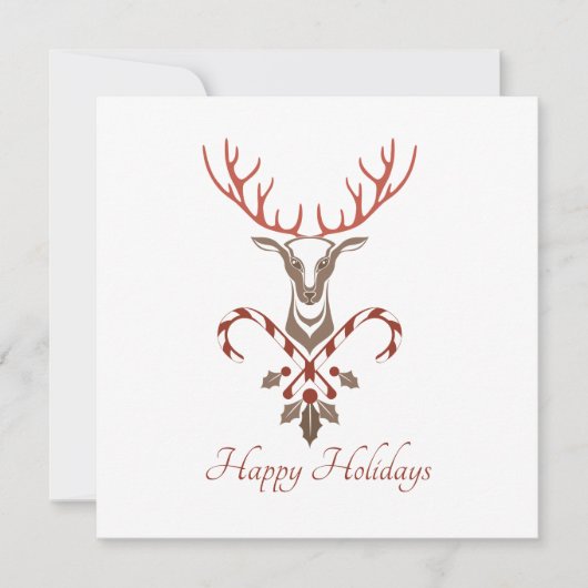 鹿&モダンキャンディーキャンズクリスマスカード シーズンカード (正面)