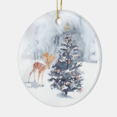 鹿&リスセラミッ飾クオーナメント セラミックオーナメント (左)