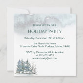 鹿、ログキャビン、ハレクリスマスパーティーフラットカード (裏面)